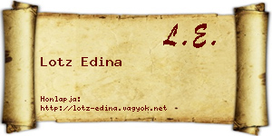 Lotz Edina névjegykártya